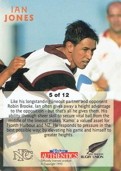 1995 Card Crazy Authentics Rugby Union NPC Superstars - National Heroes #5 Ian Jones Back